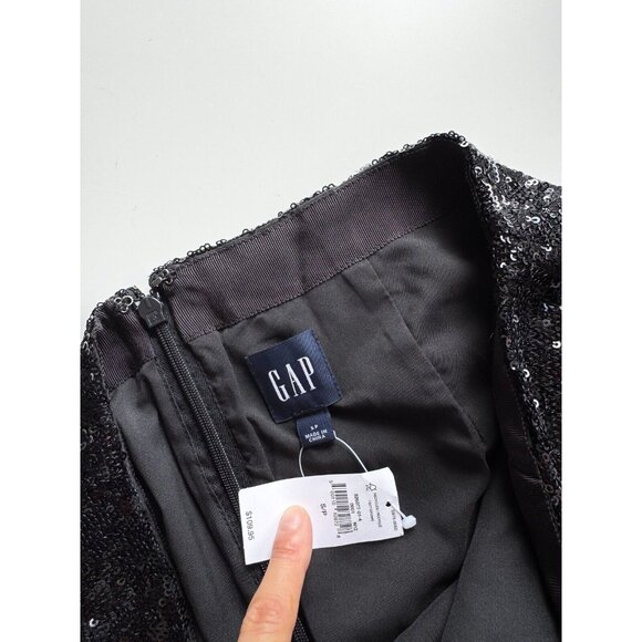 NWT GAP Black Sequin High Waisted Pencil Midi Skirt, Size S - Picture 11 of 14